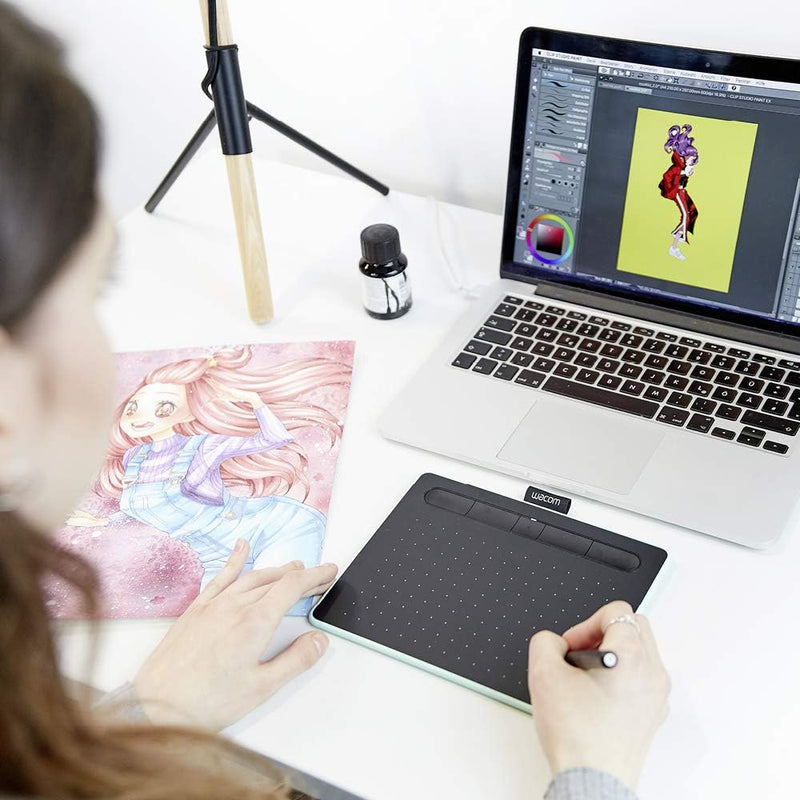 Wacom Intuos S pistazie Stift-Tablett-Mobiles Zeichentablett (zum Malen & Fotobearbeitung mit drucke