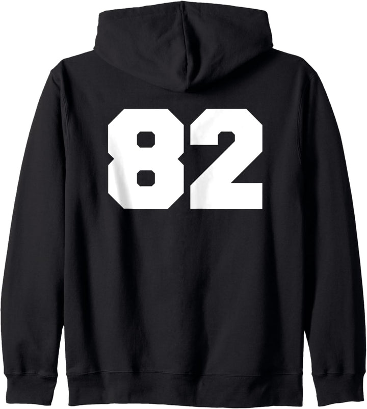 Number 82 Sports Jersey Player #82 Fan BACK PRINT Varsity Kapuzenjacke