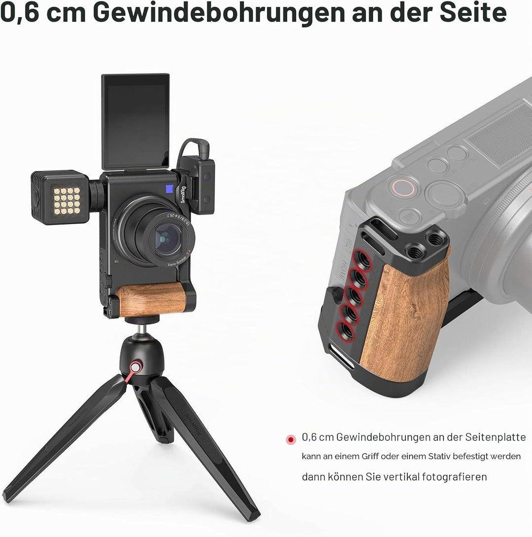 SMALLRIG L Platte L Bracket mit Holzgriff für Sony ZV1 Kamera - 2936