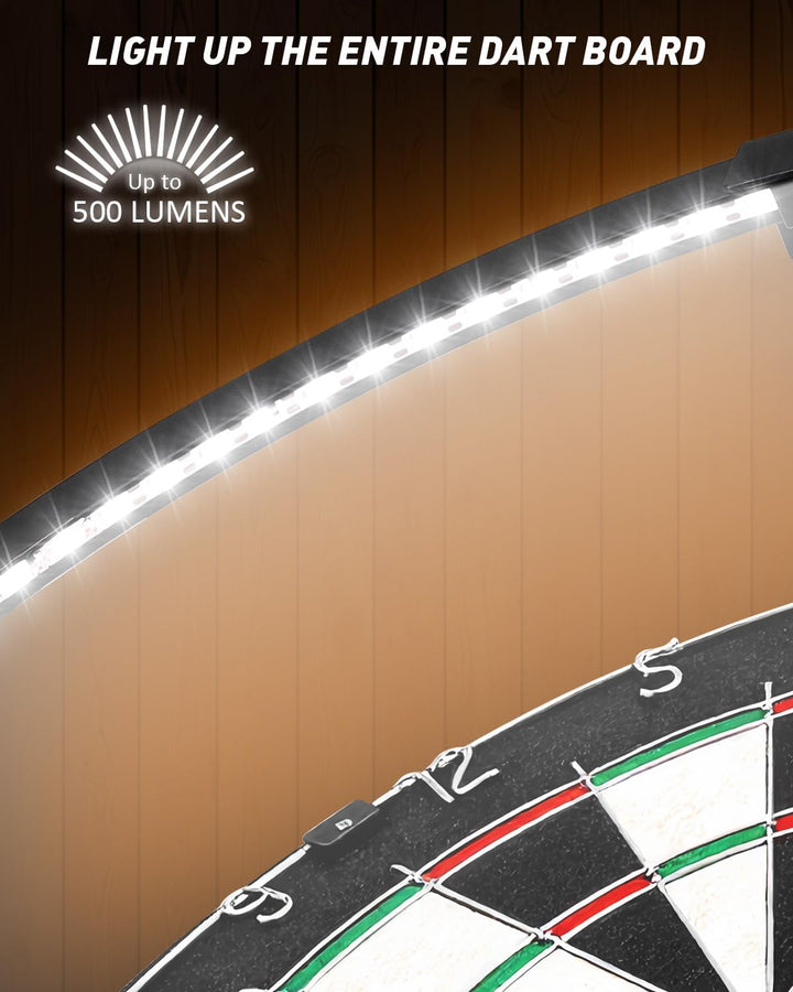 Dartscheibe Beleuchtung– Ultrahell 360° LED Lichtring für Sisal Dartboard – Schattenloser Runddesign