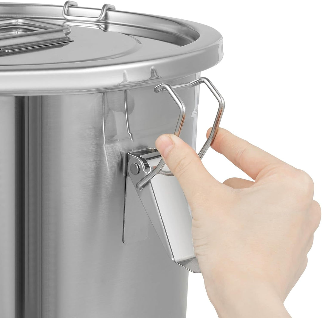 Apriltop 12L 304 Edelstahl Luftdichter Kanister,5-10kg Lebensmittel Vorratsbehälter mit Deckel und V
