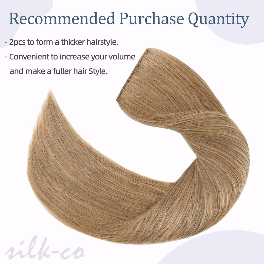 Haarteile Echthaar Extensions Clip in 1 Tresse 5 Clips Dick Haarteil Weich Haarverlängerung 100% Rem