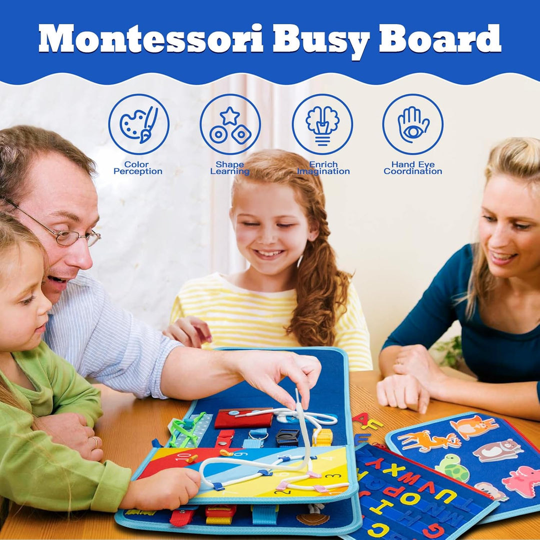 Funsland Busy Board Montessori Spielzeug - Kleinkind Activity Board Auto Flugzeug Reisespielzeug, Ba