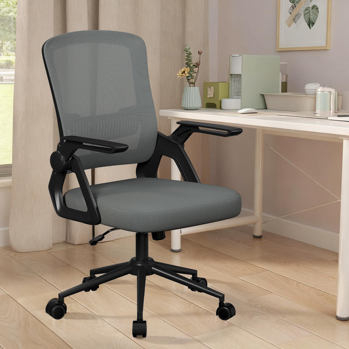 naspaluro Bürostuhl mit Hochklappbare Armlehnen, Schreibtischstuhl Ergonomisch, Drehstuhl mit Netzbe