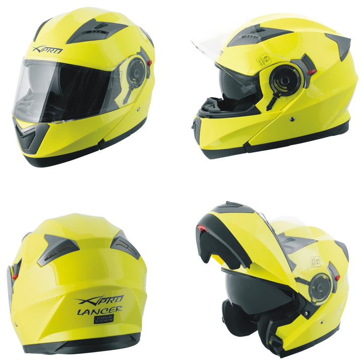 A-Pro Helm Klapphelm Innensonnenblende Motorradhelm Modular Gelb Fluo M