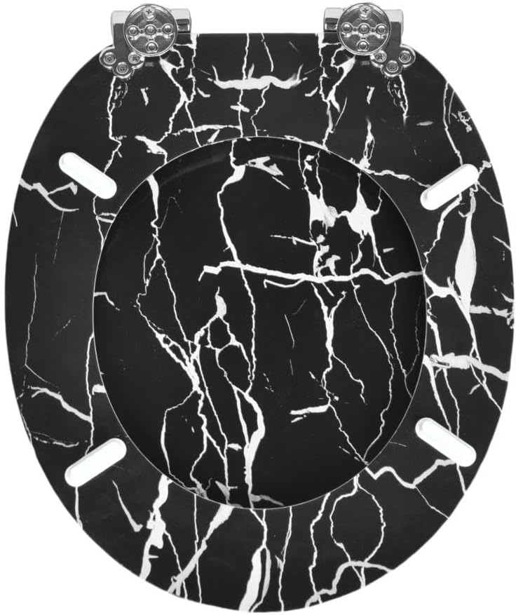 MDF-Toilettensitz mit Soft-Close-Mechanismus, O-förmiger Toilettensitz mit verstellbaren Scharnieren