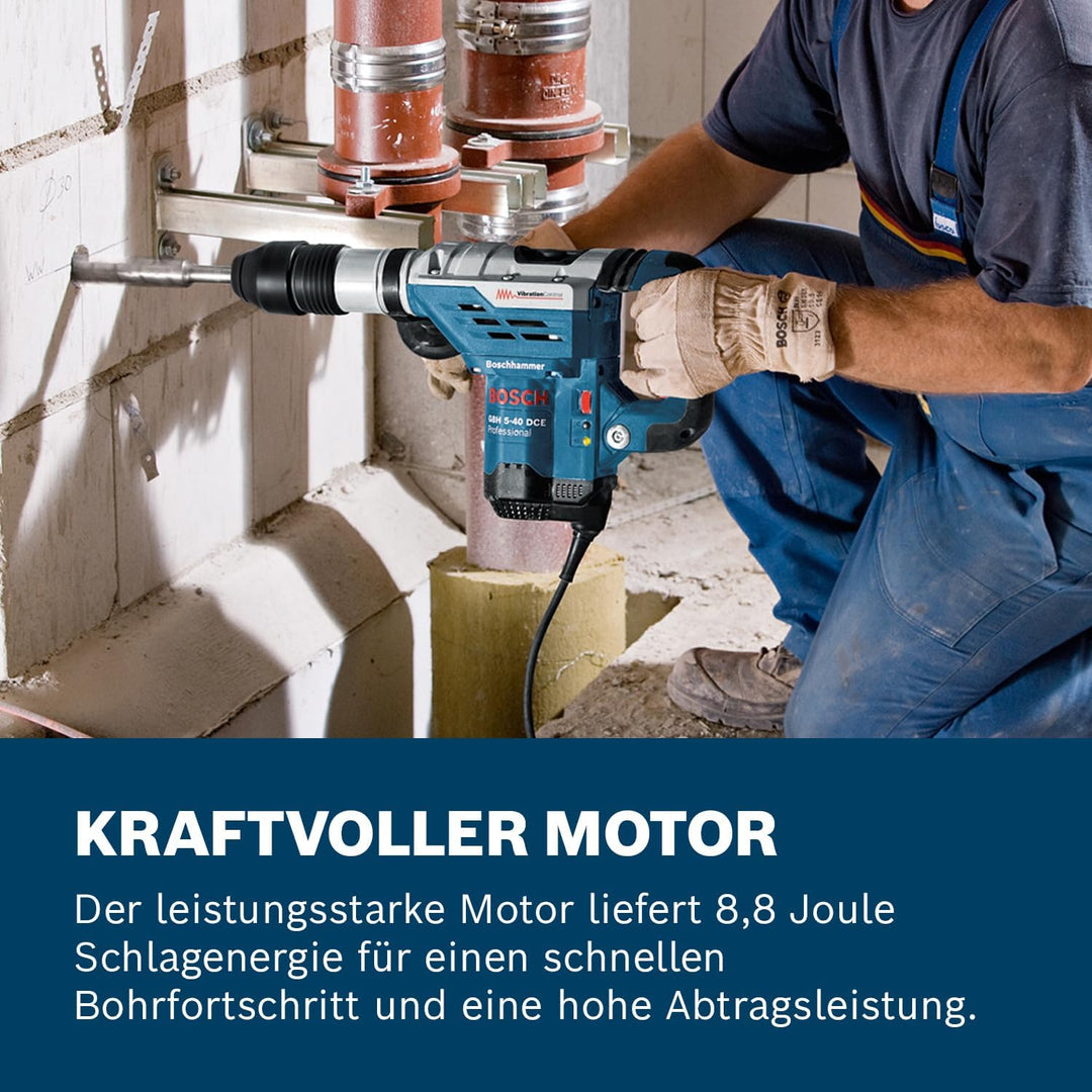 Bosch Professional Bohrhammer GBH 5-40 DCE (1.150 Watt, 8,8 J Schlagenergie, 1.500-3.050 min-1 Schla