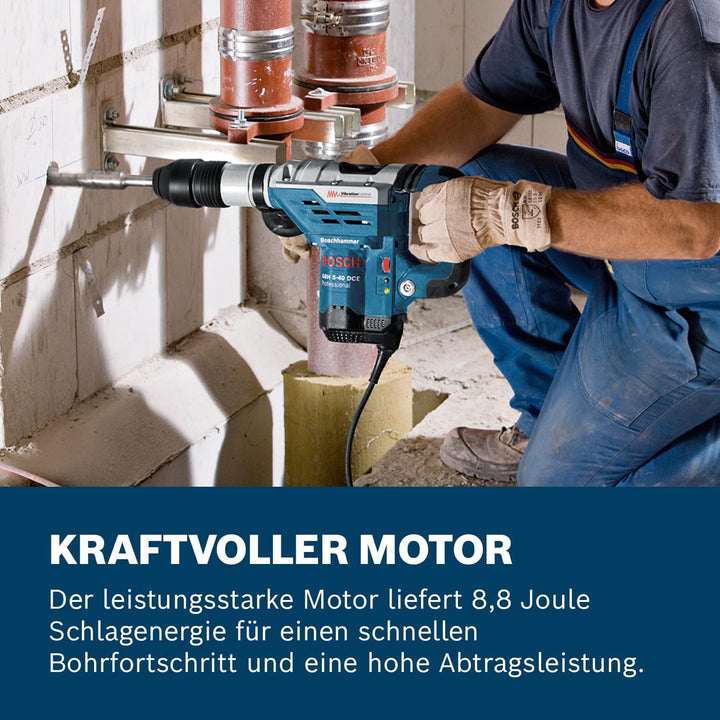 Bosch Professional Bohrhammer GBH 5-40 DCE (1.150 Watt, 8,8 J Schlagenergie, 1.500-3.050 min-1 Schla