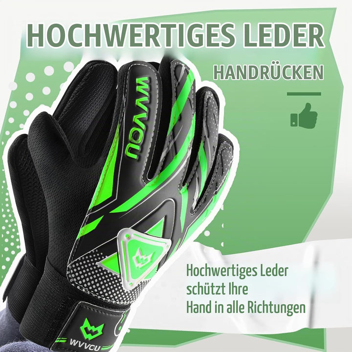 WVVOU Torwarthandschuhe Kinder und Jugendliche, Fussball Torwarthandschuhe, Fussballhandschuhe, Dopp