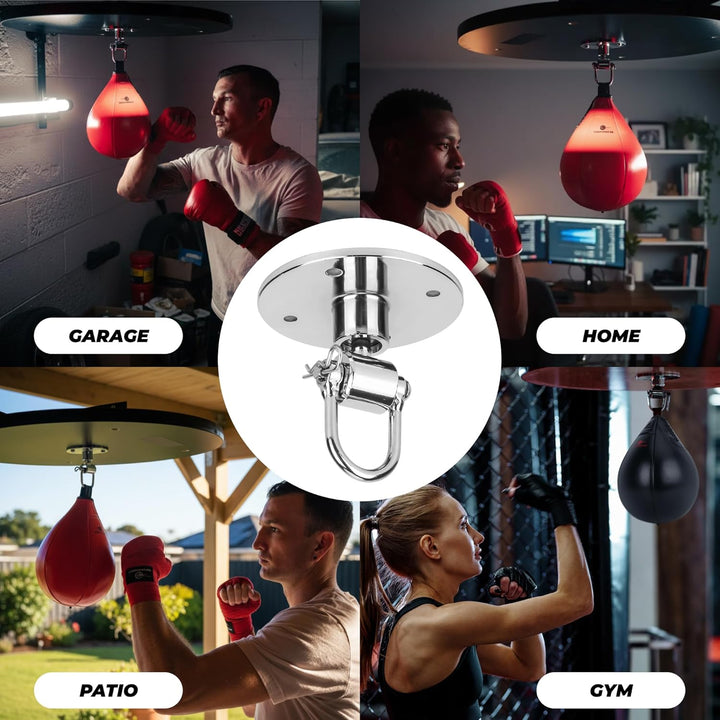 Speed Bag Swivels - Stainless Steel Speedbag Swivel - Boxing Swivel with 360° Ball Bearing - Complet