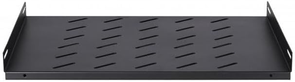 DSIT 19 Zoll Fachboden für 600mm Tiefe Wandschränke - 1 HE - Schwarz - Traglast 20 kg, 600mm Tiefe