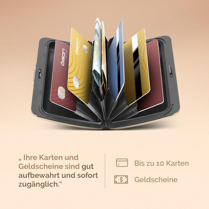OGON Aluminium Geldbörse Smart Case V2 - Einfache Lagerung - Metallverschluss - Kartenetui mit RFID-