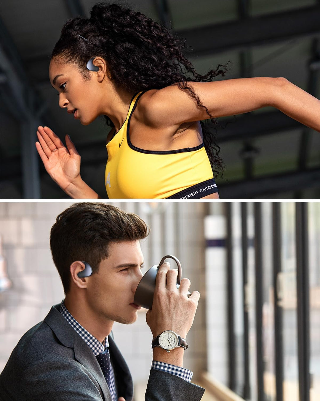 HIFI WALKER Open Ear Kopfhörer Kabellos Bluetooth 5.3, HiFi Stereo, 12H Musik & 8H Anruf, Sportkopfh