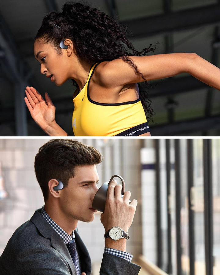 HIFI WALKER Open Ear Kopfhörer Kabellos Bluetooth 5.3, HiFi Stereo, 12H Musik & 8H Anruf, Sportkopfh
