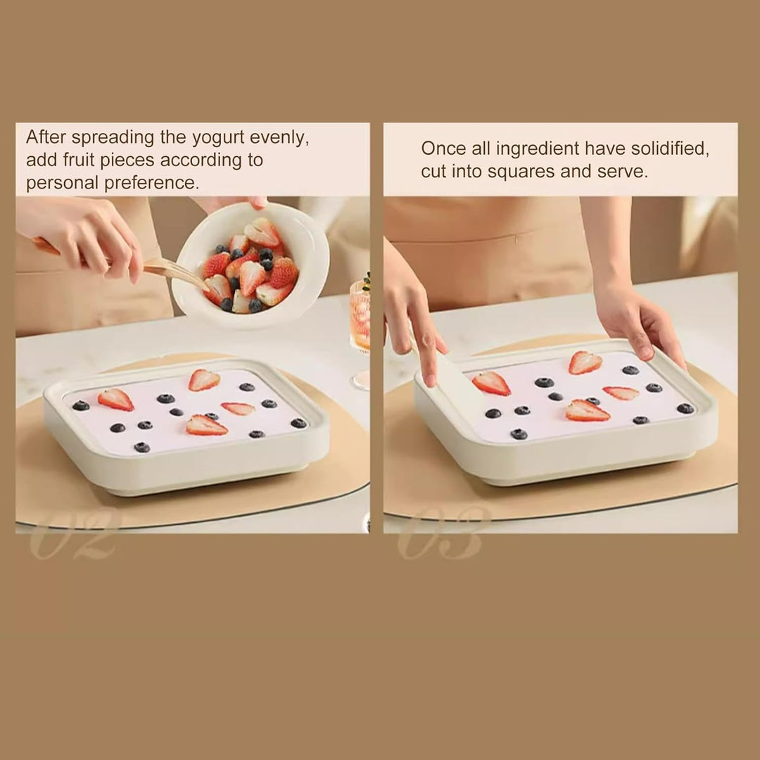 Gerät Zur Herstellung Von Gerolltem | Rührgefrierplatte | Tablett Für Creme Mit Zwei Schabern - Für