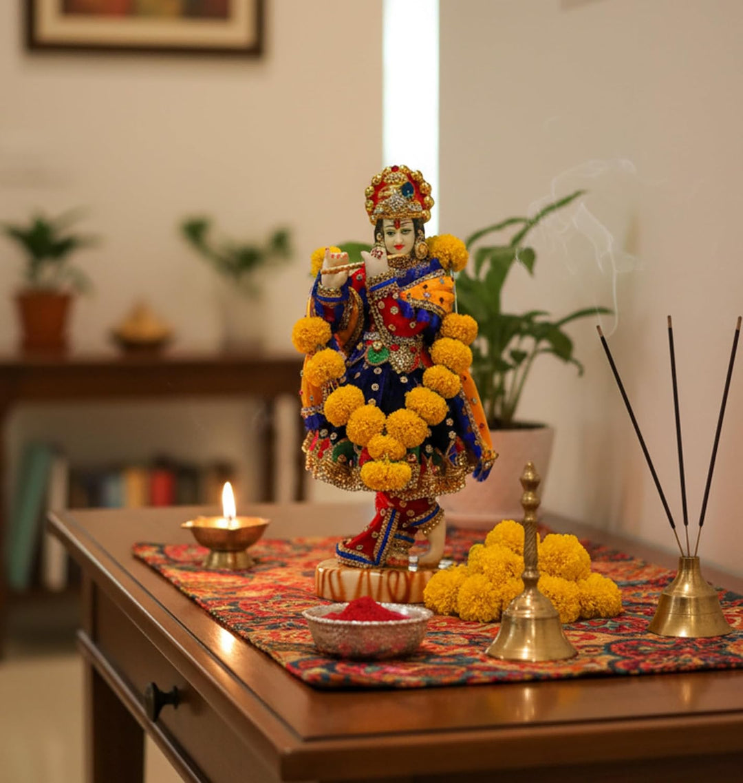 Esplanade Harz Krishna Kishan Murti Idol Statue Skulptur (11") Mehrfarbig…