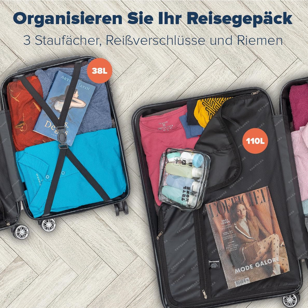 TRVLMORE Koffer & Trolleys - Koffer Set, Kofferset 2 Teilig, Handgepäck Koffer, Hartschalenkoffer Gr