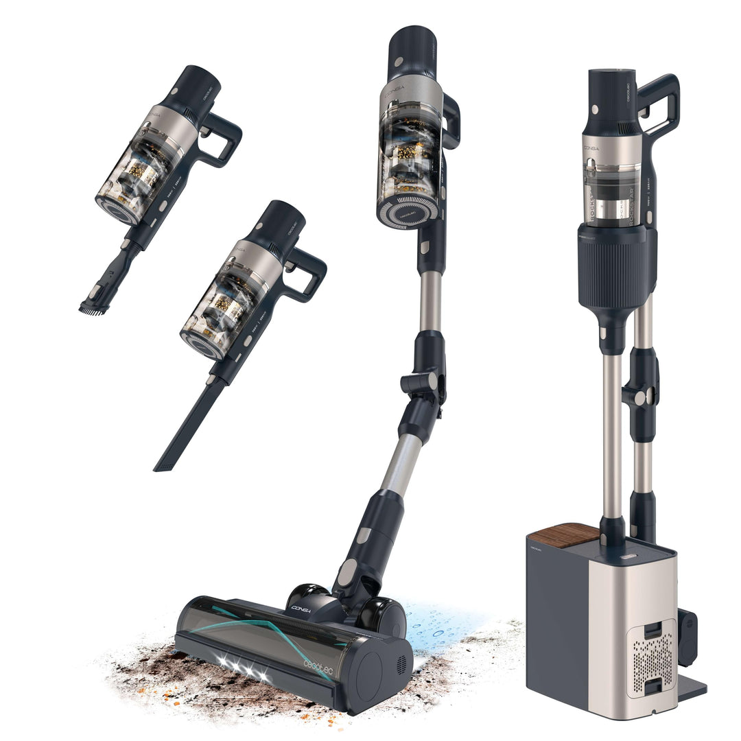 Cecotec Kabelloser Staubsaugerbesen Conga Rockstar 5500 Hurricane Station Flex Max. 220AW, 700W, Aut