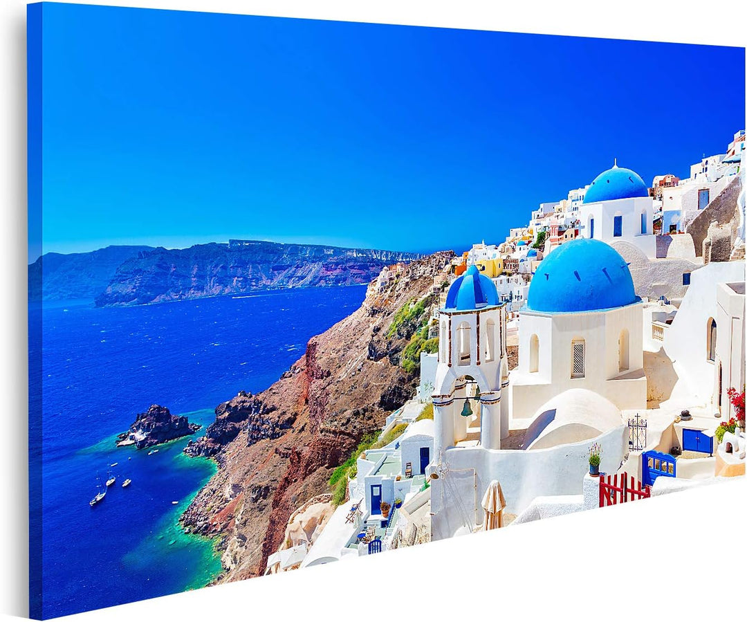 islandburner Bild auf Leinwand Oia Stadt Auf Santorini Insel Griechenland Traditionelle Und Berühmte