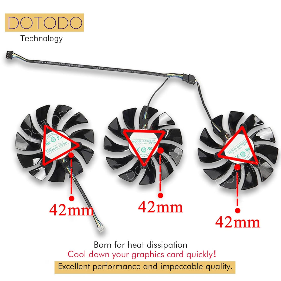 Dotodo 87 mm GA92S2U DC12V 0.46A 4PIN Grafikkarte kühlt Lüfter für ZOTAC GeForce RTX 2080 RTX 2080 T