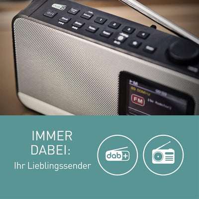 Panasonic RF-D15EG-K Tragbares DAB+/FM Digitalradio mit Bluetooth, 2,4 Zoll TFT LCD-Display, 3W 5cm