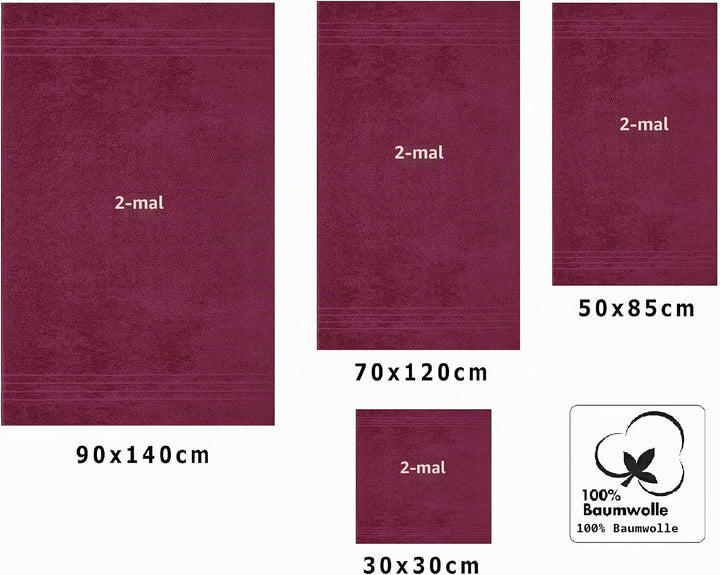 Betz 8er Set Handtücher Handtuch Deluxe 100% Baumwolle 2 Badetücher 2 Duschtücher 2 Handtücher 2 Sei