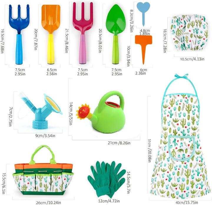 ENIKMOSD Gartengeräte für Kinder,18pcs Gartenspielzeug Set,Spielwerkzeuge für den Strand Gartenspiel