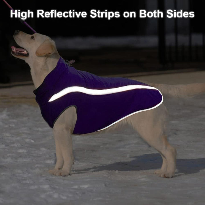 FEimaX Hundemantel Hundejacke wasserdichte Reflektierende Wintermantel mit Fleece Gefüttert Hund Wel