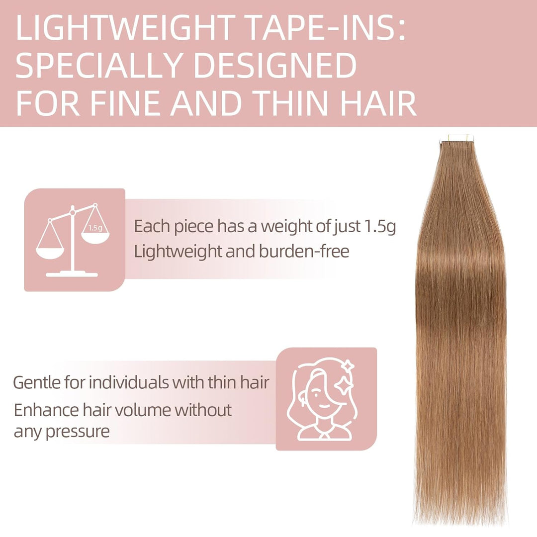 Silk-co Tape in Extensions Echthaar 20stk, leicht Version Tape Extensions Echthaar, Remy Haarextensi