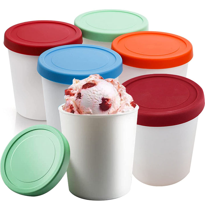6er-Set Eisbehälter für Speiseeis 250ml, Gefrierdosen, Aufbewahrungsbehälter, Eis-Container BPA-frei
