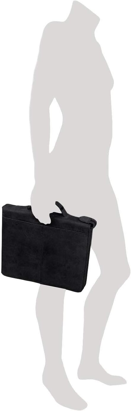Greenburry Dokumentenmappe Leder - Schwarz Vintage Revival - Hochwertiges Rindsleder - Schreibmappe
