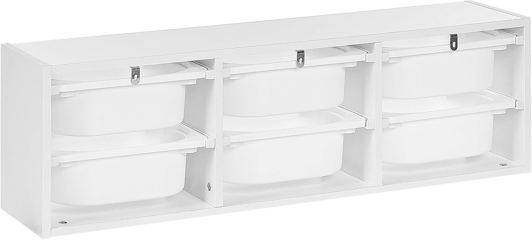 Beliani Originelles Wandregal mit 6 Boxen und Schubladen Kinderzimmer Spanplatte Kunststoff Weiss To