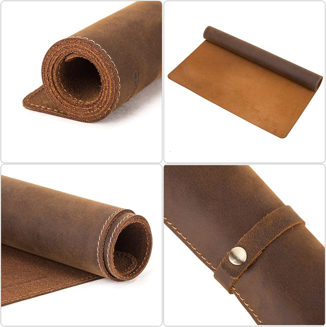 Hiram Schreibtischunterlage aus echtem Leder, gross, wasserdicht, 80 x 40 cm, Tischabdeckung für PC