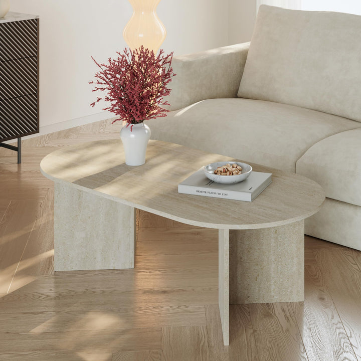 [en.casa] Couchtisch Kynd Wohnzimmertisch 119 x 60 x 40 cm Sofatisch Beistelltisch mit ovaler Tischp