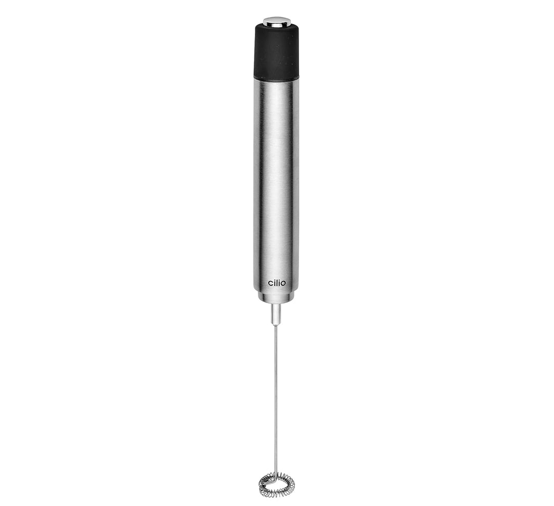 cilio Milchaufschäumer ESPERTO | Rostfreier Edelstahl | Mit Edelstahlständer | Elektrischer Aufschäu