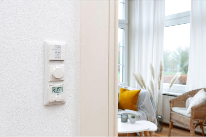 Homematic IP Smart Home Wandthermostat mit Schaltausgang HmIP-BWTH – für Markenschalter, 230 V für 2