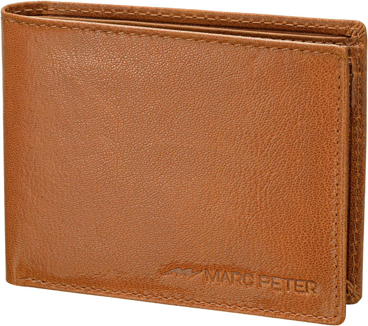 Marc Peter Oslo Geldbörse Herren Leder Rustikale Bräune mit RFID Schutz I Echtleder Portemonnaie Gro
