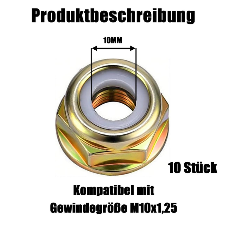 10 Stück Messermutter Mutter Linksgewindemutter für alle Arten von Trimmern mit Linksgewinde für Bew
