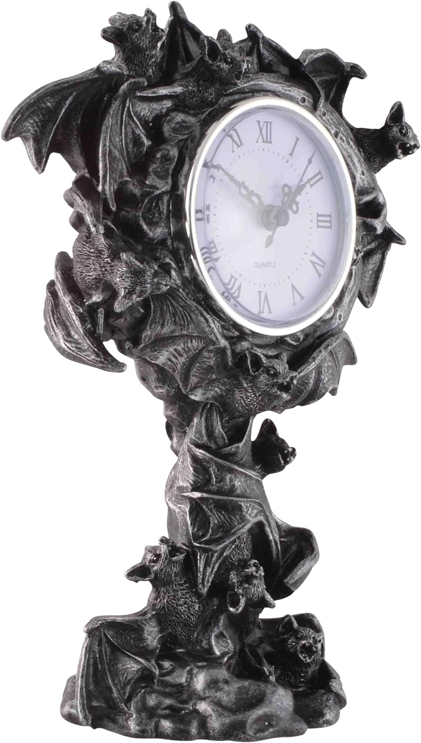 VOGLER Joh. Vogler GmbH Standuhr mit Fledermausschwarm, aus Kunststein, handbemalt