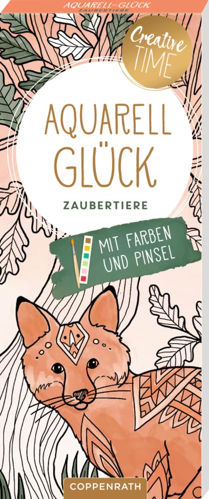 Aquarell-Glück: Zaubertiere: 20 Ausmalmotive auf Aquarellpapier, 6 Aquarellfarben für jedes Motiv un
