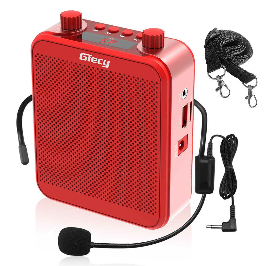 Giecy Sprachverstärker tragbar 30W 2200mAh Akku mit grosser Kapazität und Mikrofon Headset für Klass