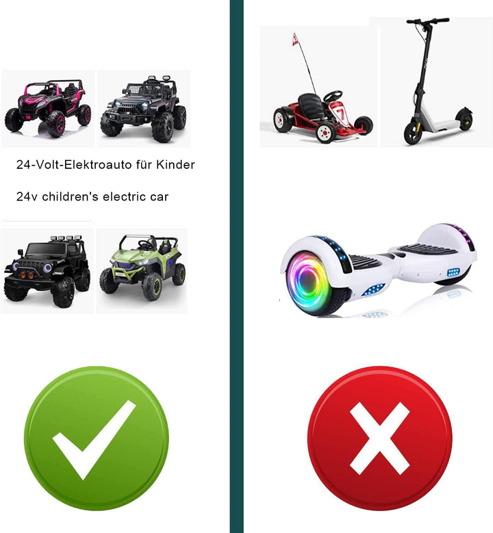 24V Ladegerät für elektrische Kinderspielzeuge, 24 Volt Batterieladegerät für Auto SUV Motorrad ATV