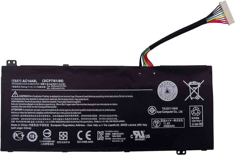 11.4V 4605mAh Laptop Akku AC14A8L 3ICP7/61/80 934T2119H für Acer Aspire V15 Nitro VN7 VN7-571 VN7-57