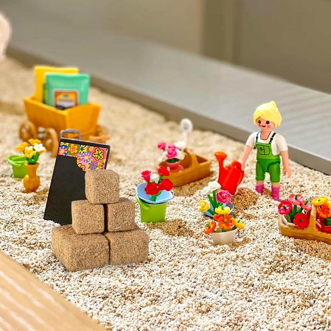 Hemobllo 12 Stück Mini Heuballen Strohballen Spielzeug, 1:32 Massstab Miniatur Bauernhof Zubehör für