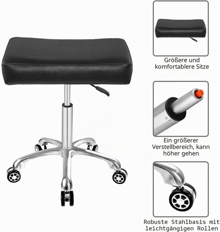 Antlu Hocker Mit Rollen Rollhocker Höhenverstellbar Drehstuhl Drehhocker Arbeitshocker Bürohocker Si