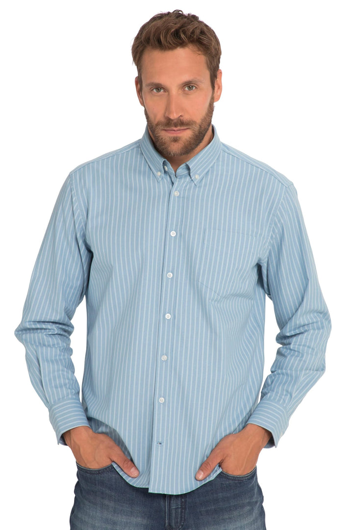 JP 1880 Herren grosse Grössen Übergrössen Menswear L-8XL Oxford-Hemd, Langarm, Buttondown-Kragen, Mo
