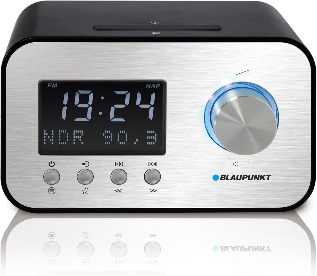 Blaupunkt Radiowecker CLRD 40 Schwarz - Bluetooth Lautsprecher mit DAB+ & UKW – 2 x 3 Watt RMS – dim