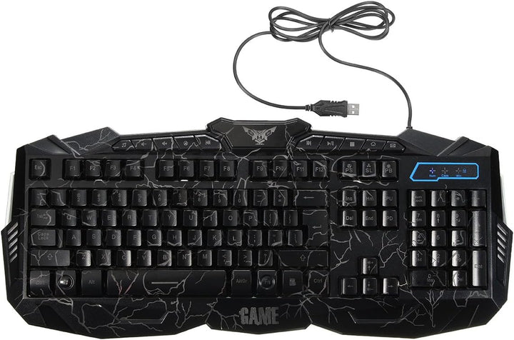 Wasserabweisende Gaming Tastatur BESTRUNNER USB Einstellbare 3 Farben LED Helligkeit Hintergrundbele