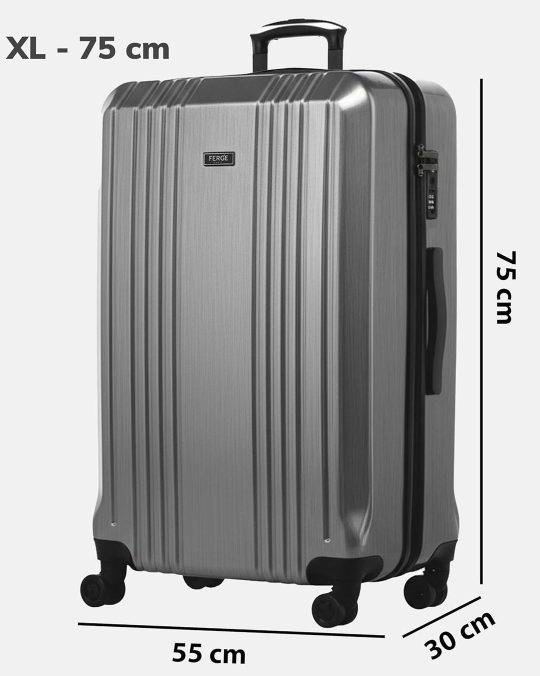 FERGÉ XL Grosser Koffer Hartschale mit TSA Schloss Cannes Rollkoffer Reise-Koffer 77 cm Hartschalenk