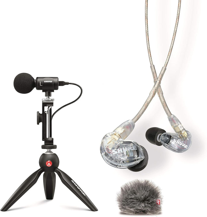 Shure Mobile Video-Recording Kit mit SE215 Ohrhörer und MV88+ Video Kit inklusive digitalem Stereo-K